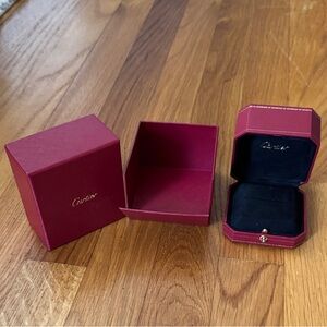 Cartier Burgundy and Black Jewelry Box Set